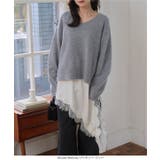 サテンレースアシメロングキャミソール［C7769］ サテン レース | KOBE LETTUCE | 詳細画像4 