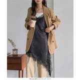 サテンレースアシメロングキャミソール［C7769］ サテン レース | KOBE LETTUCE | 詳細画像8 