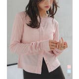 シアーテレコ長袖カーディガン［C7789］ シアー カーディガン | KOBE LETTUCE | 詳細画像1 