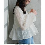 シアージャガードVネックペプラムブラウス［C7790］ シアー ペプラムブラウス | KOBE LETTUCE | 詳細画像12 
