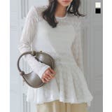 レースアシンメトリーヘムチュニック［C7805］ レーストップス アシンメトリー | KOBE LETTUCE | 詳細画像1 