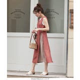 プリーツ切り替えラップ風ノースリーブカシュクールリネンライクロングワンピース [… | KOBE LETTUCE | 詳細画像6 