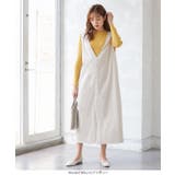 くるみボタンVネックフロントスリットジャンパースカート レディース ロング | KOBE LETTUCE | 詳細画像5