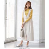 くるみボタンVネックフロントスリットジャンパースカート レディース ロング | KOBE LETTUCE | 詳細画像7