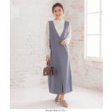 くるみボタンVネックフロントスリットジャンパースカート レディース ロング | KOBE LETTUCE | 詳細画像10