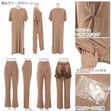 セルフお直しロングスリットトップス&パンツセットアップ レディース 部屋着 | KOBE LETTUCE | 詳細画像3