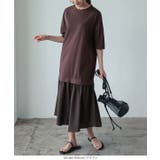 裾切替え異素材ドッキングワンピース［E3147］ | KOBE LETTUCE | 詳細画像5 