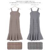 チェック柄バックゴム入りマーメイドワンピース 秋 秋服 | KOBE LETTUCE | 詳細画像10