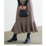チェック柄バックゴム入りマーメイドワンピース 秋 秋服 | KOBE LETTUCE | 詳細画像8