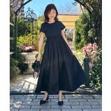 ネイビー | [ 水野佐彩さんコラボ ] タックスカートドッキングワンピース［E3353］ | KOBE LETTUCE