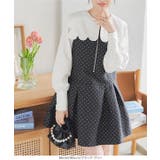 ドット柄ジャガードジップジャンスカペプラムワンピース［E3381］ | KOBE LETTUCE | 詳細画像4 