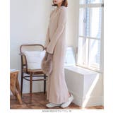 フレアスリーブハーフジップニットワンピース［E3406］ | KOBE LETTUCE | 詳細画像4 