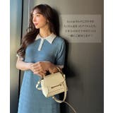 リップルボーダーポロカラーニットワンピース | KOBE LETTUCE | 詳細画像2