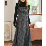 ビスチェドッキング風 フロッキードットワンピース ビスチェドッキング風 | KOBE LETTUCE | 詳細画像1 