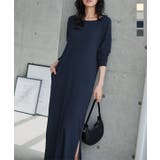 前後2wayボートネックリブワンピース［E3569］ リブワンピース 前後2wa… | KOBE LETTUCE | 詳細画像1 