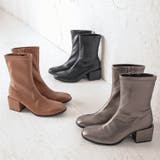 ビッグチャンキーヒールミドルブーツシューズ レディース ショートブーツ | KOBE LETTUCE | 詳細画像1
