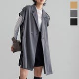 トレンチ風ロングジレベスト 秋 秋服 | KOBE LETTUCE | 詳細画像1