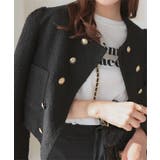 ブラック | ダブルボタンツイードジャケット［K1293］ | KOBE LETTUCE