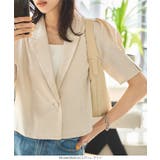 麻タッチパワショルクロップドジャケット［K1379］ | KOBE LETTUCE | 詳細画像4 