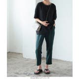 リボン付きリラックステーパードパンツボトムスバックウエストゴムクロップドフロント… | KOBE LETTUCE | 詳細画像9