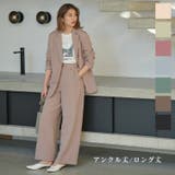 ［ 選べる2丈 ］とろみ素材ベルト付ワイドパンツ | KOBE LETTUCE | 詳細画像1 