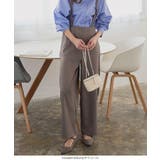 チャコール | ストラップワイドタックパンツ［M3868］ | KOBE LETTUCE