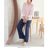 ネイビー | 楊柳シアードット柄ストレートワイドパンツ［M3966］ | KOBE LETTUCE