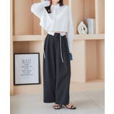 ブラック | 2wayウエストデザインワイドパンツ［M4055］ | KOBE LETTUCE