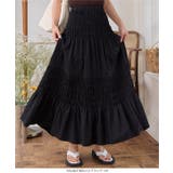 シャーリングフレアスカート［M4219］ロングスカート 春服 夏 | KOBE LETTUCE | 詳細画像4 