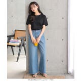 ウエスト調整ゴム付きワイドデニムパンツデニム レディース パンツ | KOBE LETTUCE | 詳細画像8