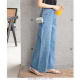 ウエスト調整ゴム付きワイドデニムパンツデニム レディース パンツ | KOBE LETTUCE | 詳細画像9