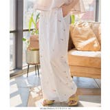 刺繍ワイドパンツ［M4253］ 刺繍 花柄 | KOBE LETTUCE | 詳細画像8 