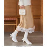 選べる2タイプミディorロング裾レースサテンスカート［M4360］ 裾レース サ… | KOBE LETTUCE | 詳細画像8 