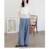 選べるサイズ さらとろ麻調ワイドパンツ［M4424］ ワイドパンツ | KOBE LETTUCE | 詳細画像9 