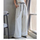 無地orドット柄ウエストリボンワイドパンツ［M4439］ ウエストリボン ワイド… | KOBE LETTUCE | 詳細画像3 