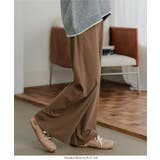 起毛リブ美脚パンツ［M4499］ワイドパンツ カーブ リブ | KOBE LETTUCE | 詳細画像9 