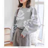 薔薇柄ボリュームスリーブニットトップス［N1117］ | KOBE LETTUCE | 詳細画像2 