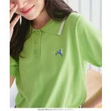 胸元刺繍バイカラーポロニットトップス［N1170］ | KOBE LETTUCE | 詳細画像9 