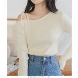 ワンショルダーストレッチリブニットトップス［N1174］ | KOBE LETTUCE | 詳細画像4 