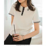 スナップボタンポロニットトップス［N1193］ポロ ポロニット トップス | KOBE LETTUCE | 詳細画像4 