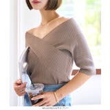 カシュクールVネック半袖ニットトップス［N1195］ | KOBE LETTUCE | 詳細画像5 