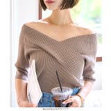 カシュクールVネック半袖ニットトップス［N1195］ | KOBE LETTUCE | 詳細画像6 