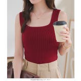 肩紐隠しテープ付きスクエアリブニット［N1214］ | KOBE LETTUCE | 詳細画像8 