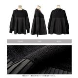 布帛プリーツドッキング丸首ニットプルオーバー［N1216］ プリーツ ドッキング | KOBE LETTUCE | 詳細画像12 