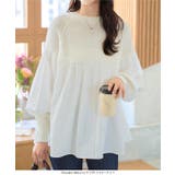 布帛プリーツドッキング丸首ニットプルオーバー［N1216］ プリーツ ドッキング | KOBE LETTUCE | 詳細画像5 