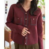 配色ニットVネックカーディガン ニット カーディガン | KOBE LETTUCE | 詳細画像1