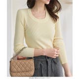 深Uネック長袖リブニットトップス［N1244］ | KOBE LETTUCE | 詳細画像10 