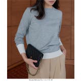 M L 丸首バイカラーニットトップス［N1258］ | KOBE LETTUCE | 詳細画像6 