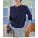 M L 丸首バイカラーニットトップス［N1258］ | KOBE LETTUCE | 詳細画像8 