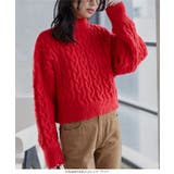 3Dケーブルハイネックニットトップス 3Dケーブル ハイネック | KOBE LETTUCE | 詳細画像3 